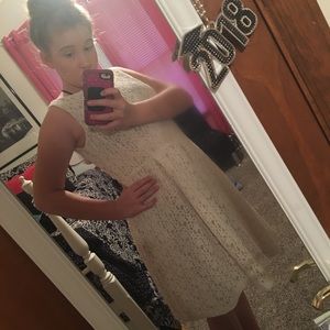 White knee length dress